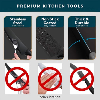7-Piece Chef Knife Set, Premium Carbon Stainless Steel Kitchen Knives with Ergonomic Non-Slip Handles