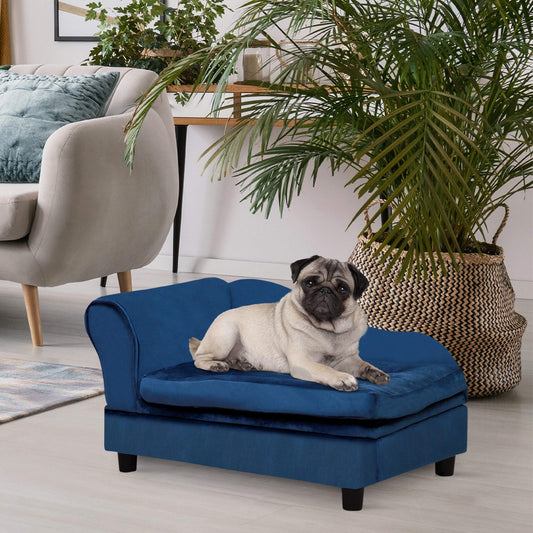 PawHut Luxury Small Dog Sofa Bed, Comfortable Modern Pet Furniture with Hidden Storage for Toys and Accessories