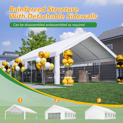 20x32ft. Outdoor Party Gazebo Tent with 3 Storage Bags and Removable Sidewalls