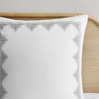 Full Queen Printed Duvet Cover Set with Raised Chenille Details