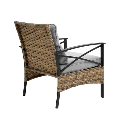 4-Piece Patio Sectional Sofa Set, KD Rattan Wicker, Outdoor Garden Furniture