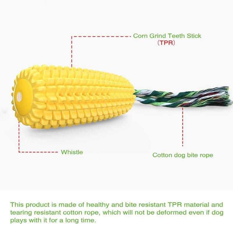 Tough Corn Stick Pet Chew Toy, Squeaky, Durable Toy for Dogs to Promote Healthy Chewing