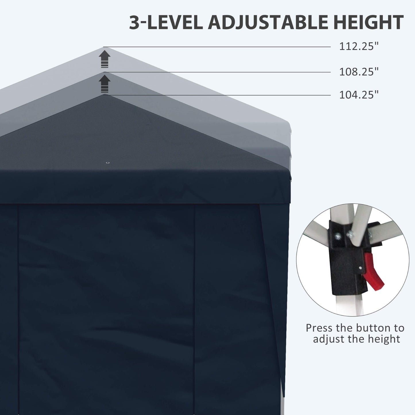 10x19.5ft. Pop Up Canopy Party Gazebo, Event Shelter with Sidewalls and Adjustable Height