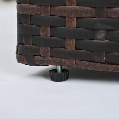 5-Piece Patio Furniture Set, Outdoor PE Wicker Set with Tempered Glass Table and All-Weather Rattan Seating