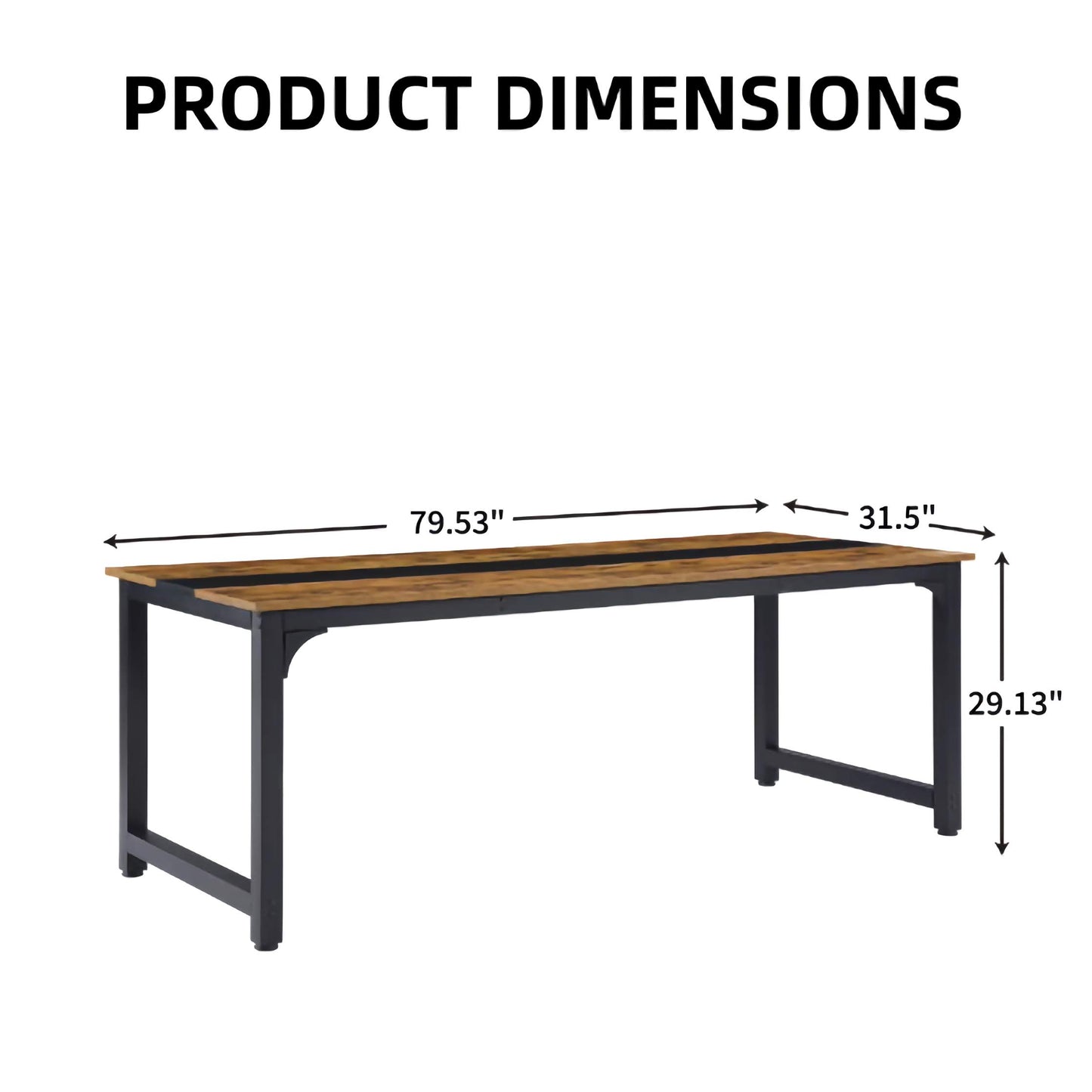 79in. Modern Home and Office Desk, Sturdy Workspace for Writing, Gaming, and Productivity