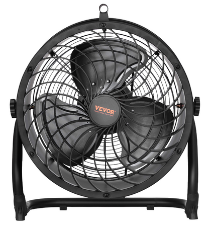 VEVOR 14in. High-Velocity Portable Industrial Fan, Adjustable Tilt and 3 Speeds for Maximum Airflow