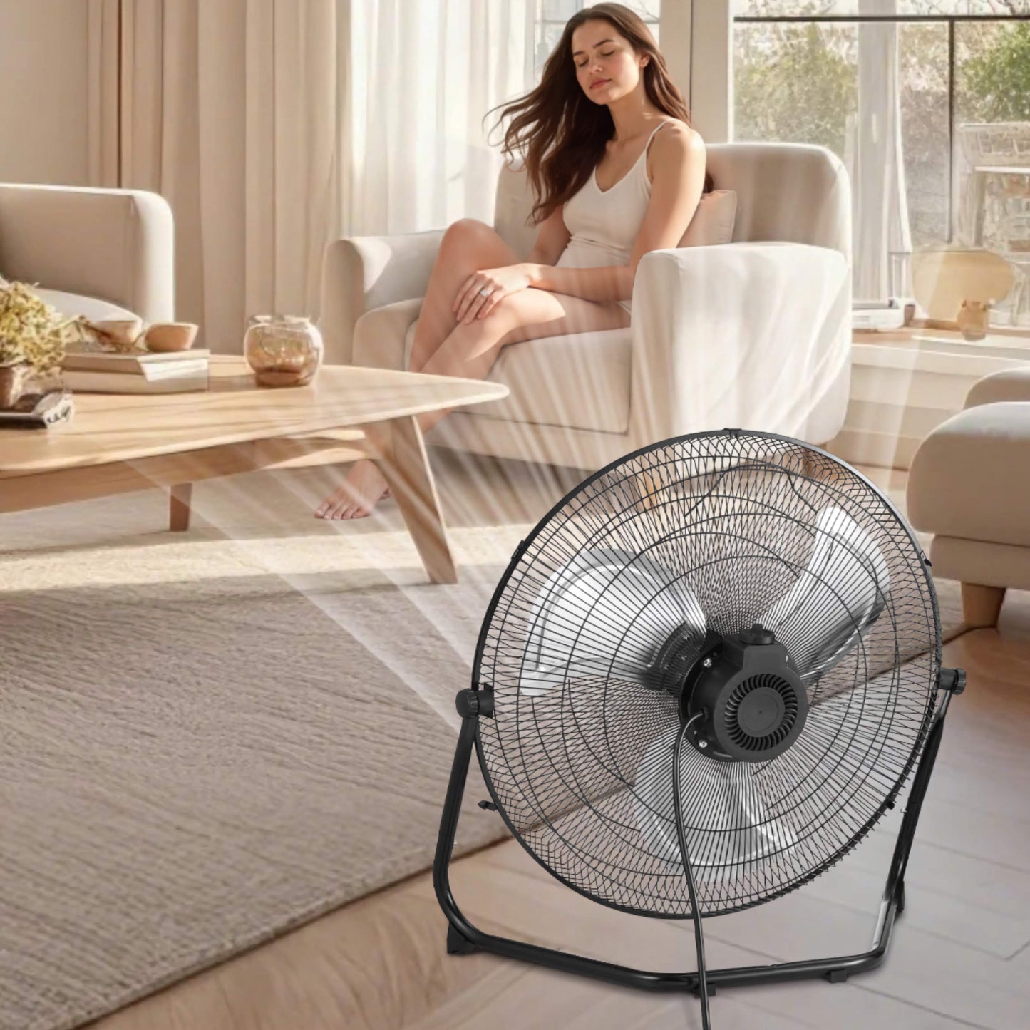 VEVOR 20in. High-Velocity Portable Industrial Fan, 3 Adjustable Speeds and 360° Tilt for Maximum Airflow