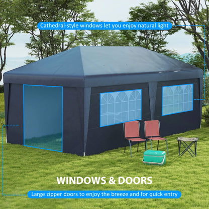 10x19.5ft. Pop Up Canopy Party Gazebo, Event Shelter with Sidewalls and Adjustable Height