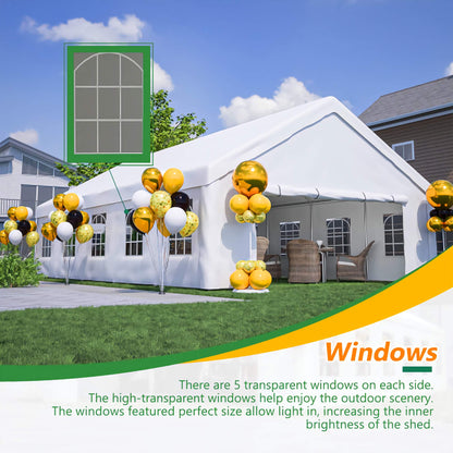 20x32ft. Outdoor Party Gazebo Tent with 3 Storage Bags and Removable Sidewalls