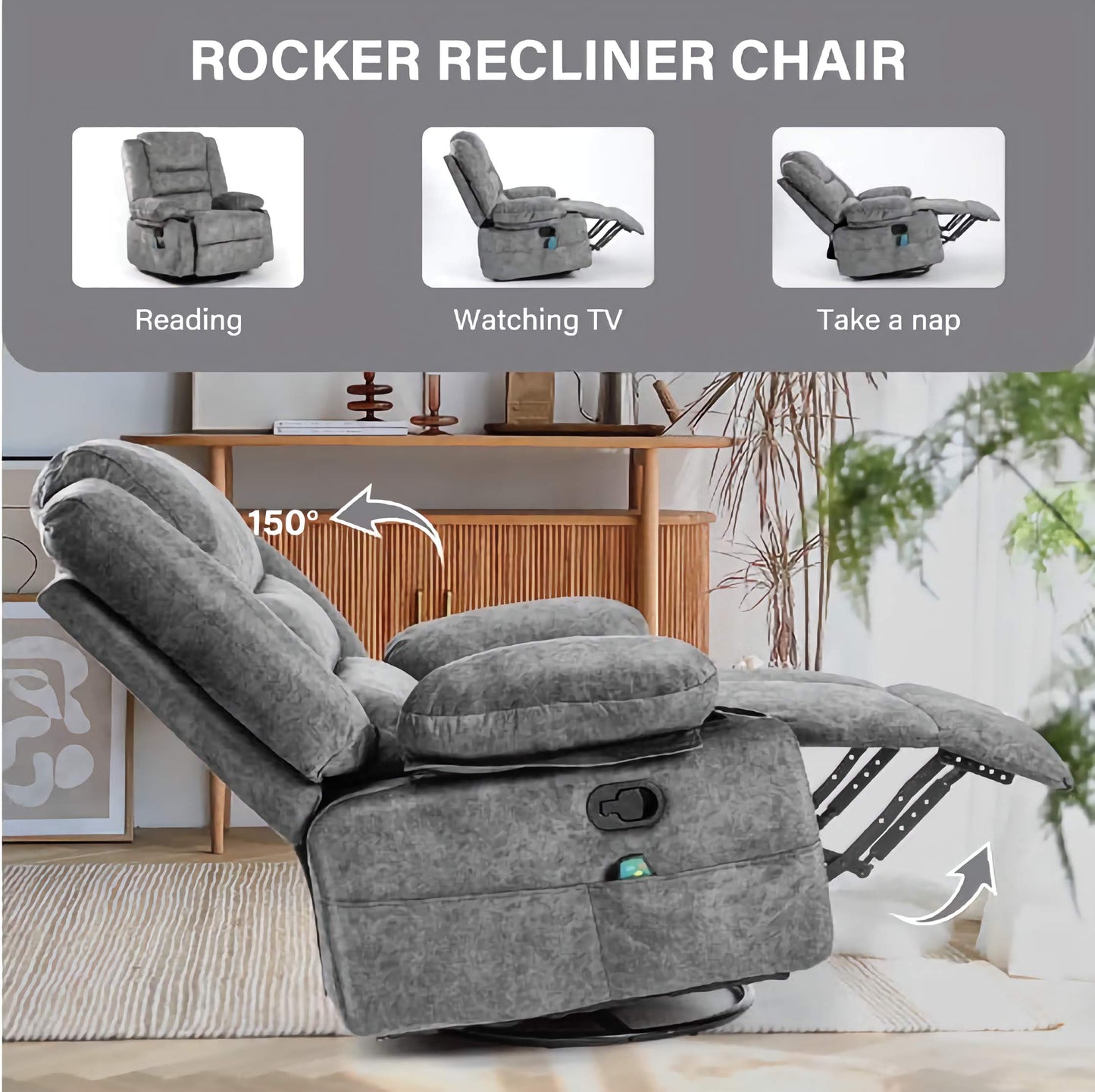 Massage and Heated Reclining Lounge Chair, Adjustable Padded Sofa for Ultimate Comfort and Relaxation
