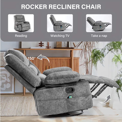 Massage and Heated Reclining Lounge Chair, Adjustable Padded Sofa for Ultimate Comfort and Relaxation