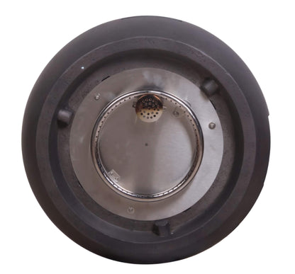 22in. Outdoor Propane Fire Pit, Stylish Round Base with Concrete-Look Texture for Patio and Backyard