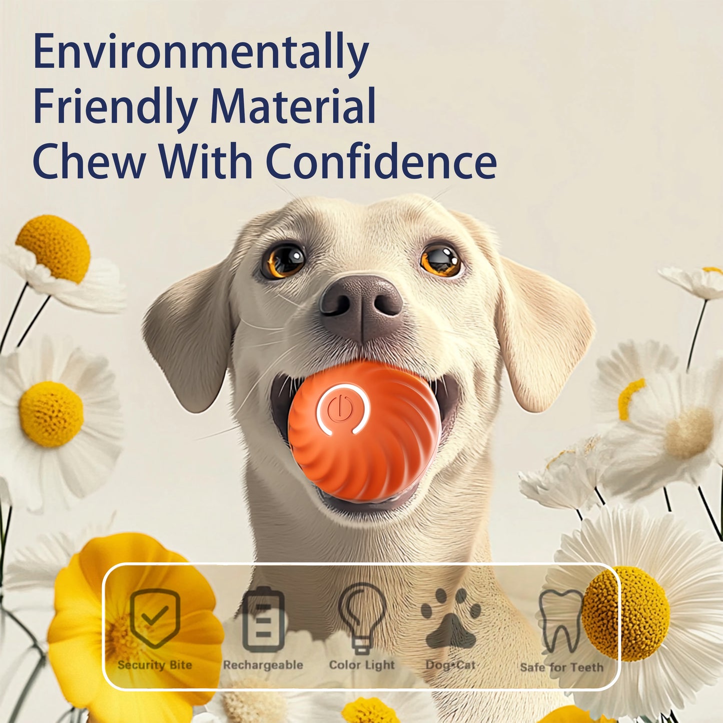 Electronic Interactive Pet Ball, Smart Self-Moving Toy with USB Charging for Fun and Exercise