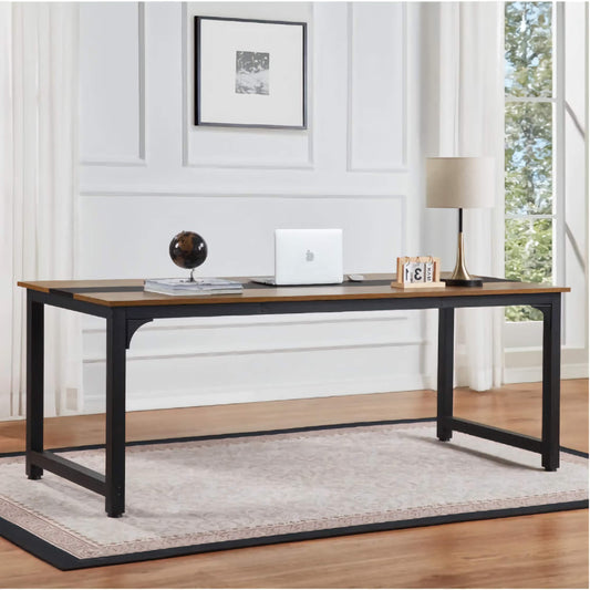 79in. Modern Home/Office Desk, Sturdy Flat Desk for Work, Writing, and Gaming