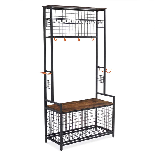 Versatile Equipment Storage Rack with Bench Storage