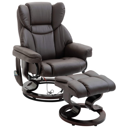Massage Recliner Chair with Ottoman, 10-Point Vibrating Swivel, for Bedroom and Living Room
