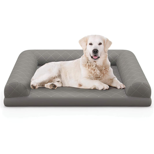 36in. Egg-Crate Orthopedic Pet Bed, Soft Polyester Surface with Elevated Bolsters for Comfort and Joint Support