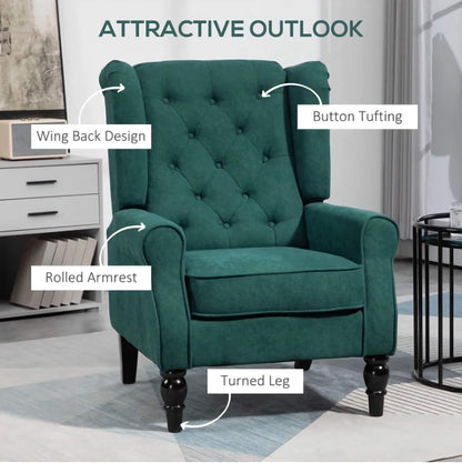 HomCom Luxury Massage Recliner Chair, Tufted Accent Sofa for Ultimate Comfort and Relaxation