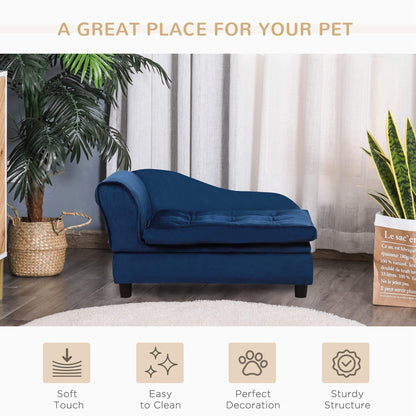 PawHut Luxury Small Dog Sofa Bed, Comfortable Modern Pet Furniture with Hidden Storage for Toys and Accessories